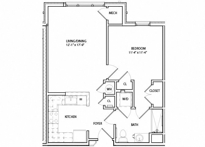 Victory Crosing Unit 1A 1 Bedroom Floor Plan Victory Crosing Unit 1A 1 Bedroom Floor Plan